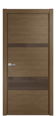 Дверь межкомнатная Vetro 12 Цвет Дуб Шоколад Покрытие Шпон масло  Наличник L 75 Цена 53075
