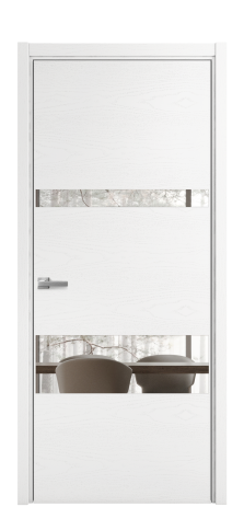 Дверь межкомнатная Vetro 12 Цвет Ясень Белый Покрытие Шпон крашеный  Наличник L 50 Цена 48025