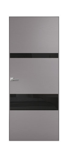 Дверь межкомнатная Vetro 12 Цвет Ясень Ирис Покрытие Шпон крашеный  Наличник Скрытый короб хром Цена 64260