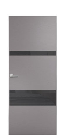 Дверь межкомнатная Vetro 12 Цвет Ясень Ирис Покрытие Шпон крашеный  Наличник Скрытый короб хром Цена 64260