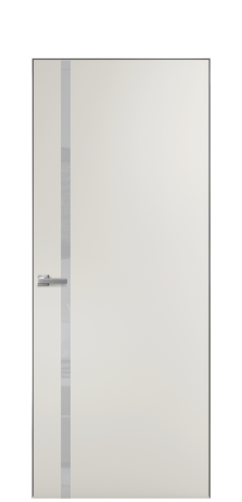 Дверь межкомнатная Vetro 13 Цвет Лайт Грей Покрытие ПВХ SOFT (ПЭТ) Наличник Скрытый короб хром Цена 53140