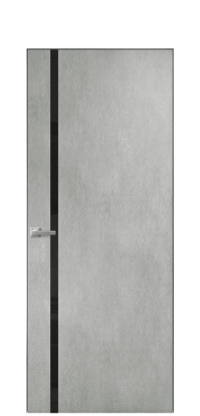 Дверь межкомнатная Vetro 13 Цвет Бетон серый Покрытие ПВХ ORIGINAL Наличник Скрытый короб хром Цена 42010