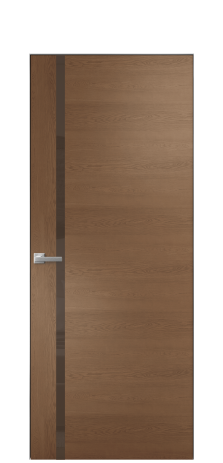 Дверь межкомнатная Vetro 13 Цвет Дуб Темный Покрытие Шпон натуральный  Наличник Скрытый короб хром Цена 66110