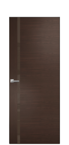 Дверь межкомнатная Vetro 13 Цвет Каштановый Орех Покрытие Шпон натуральный  Наличник Скрытый короб хром Цена 68460