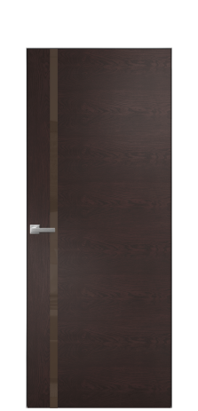 Дверь межкомнатная Vetro 13 Цвет Мореный Дуб Покрытие Шпон натуральный  Наличник Скрытый короб хром Цена 66110