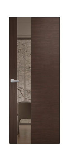 Дверь межкомнатная Ветро 14 Цвет Каштановый Орех Покрытие Шпон натуральный  Наличник Скрытый короб хром Цена 52950