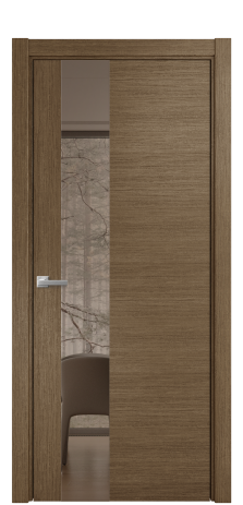 Дверь межкомнатная Ветро 14 Цвет Дуб Шоколад Покрытие Шпон масло  Наличник L 75 Цена 54775