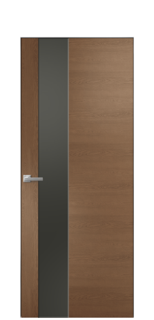 Дверь межкомнатная Ветро 14 Цвет Дуб Темный Покрытие Шпон натуральный  Наличник Скрытый короб хром Цена 49450