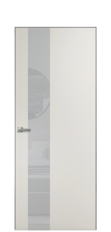 Дверь межкомнатная Vetro 14 Цвет Лайт Грей Покрытие ПВХ SOFT (ПЭТ) Наличник Скрытый короб хром Цена 41750