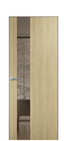 Дверь межкомнатная Vetro 14 Цвет Maderaira oak amber Покрытие ПВХ WOOD NATURAL Наличник Скрытый короб хром Цена 41500