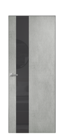 Дверь межкомнатная Vetro 14 Цвет Бетон серый Покрытие ПВХ ORIGINAL Наличник Скрытый короб хром Цена 41000