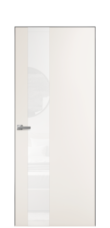 Дверь межкомнатная Vetro 14 Цвет Молочный Покрытие Эмаль  Наличник Скрытый короб хром Цена 45550
