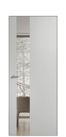 Дверь межкомнатная Vetro 14 Цвет Телегрей Покрытие Эмаль  Наличник Скрытый короб хром Цена 45550