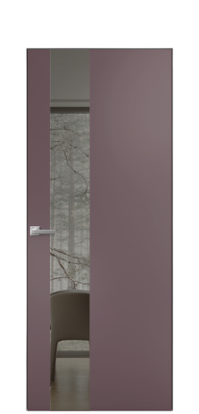 Дверь межкомнатная Vetro 14 Цвет Лиловый Покрытие Эмаль  Наличник Скрытый короб хром Цена 47548