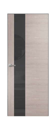 Дверь межкомнатная Vetro 14 Цвет Дуб Имбирь Покрытие Шпон натуральный  Наличник Скрытый короб хром Цена 49450