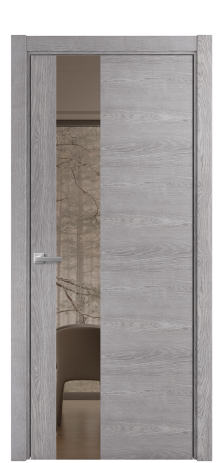 Дверь межкомнатная Vetro 14 Цвет Дуб Кварц Покрытие Шпон натуральный  Наличник L 75 Цена 52150
