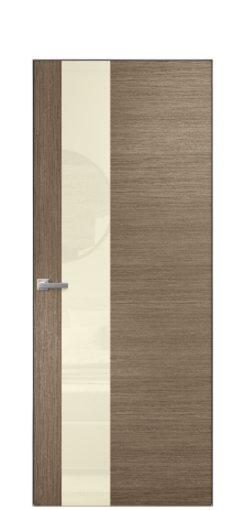 Дверь межкомнатная Vetro 14 Цвет Дуб Кофе Покрытие Шпон масло  Наличник Скрытый короб хром Цена 51300