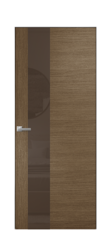 Дверь межкомнатная Vetro 14 Цвет Дуб Шоколад Покрытие Шпон масло  Наличник Скрытый короб хром Цена 51300