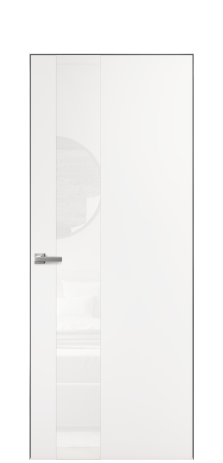 Дверь межкомнатная Vetro 14 Цвет Вайт Покрытие ПВХ SOFT (ПЭТ) Наличник Скрытый короб хром Цена 52640