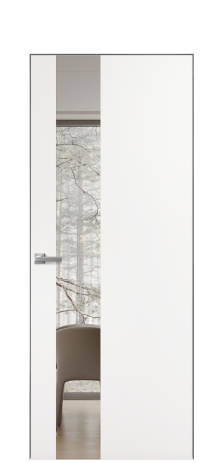 Дверь межкомнатная Vetro 14 Цвет Вайт Покрытие ПВХ SOFT (ПЭТ) Наличник Скрытый короб хром Цена 52640