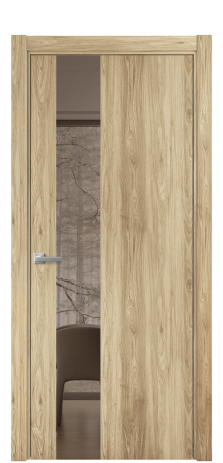 Дверь межкомнатная Vetro 14 Цвет Орех NY светлый Покрытие ПВХ WOOD NATURAL Наличник L 75 Цена 34050