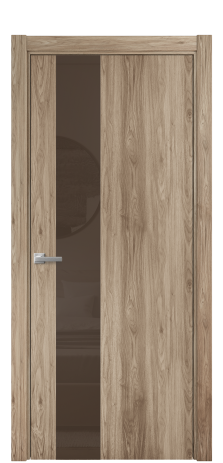 Дверь межкомнатная Vetro 14 Цвет Орех NY смоук Покрытие ПВХ WOOD NATURAL Наличник L 75 Цена 33550