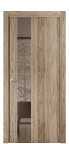 Дверь межкомнатная Vetro 14 Цвет Орех NY смоук Покрытие ПВХ WOOD NATURAL Наличник L 75 Цена 34050