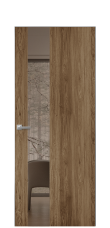 Дверь межкомнатная Vetro 14 Цвет Орех NY классический Покрытие ПВХ WOOD NATURAL Наличник Скрытый короб хром Цена 42510