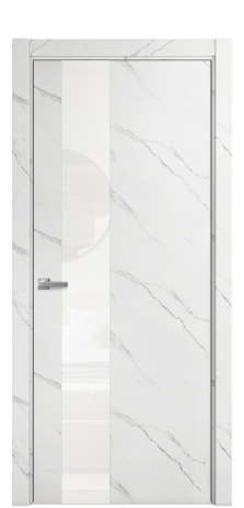 Дверь межкомнатная Vetro 14 Цвет Monte white soft Покрытие ПВХ ORIGINAL Наличник L 75 Цена 33550