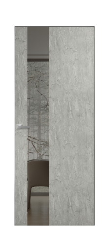 Дверь межкомнатная Vetro 14 Цвет Скол камня грей Покрытие ПВХ ORIGINAL Наличник Скрытый короб хром Цена 42510