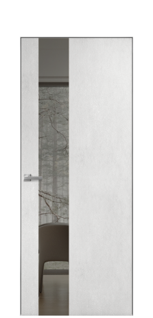 Дверь межкомнатная Vetro 14 Цвет Бетон известковый Покрытие ПВХ ORIGINAL Наличник Скрытый короб хром Цена 42510