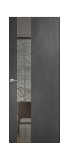 Дверь межкомнатная Vetro 14 Цвет Камень темный Покрытие ПВХ ORIGINAL Наличник Скрытый короб хром Цена 42510