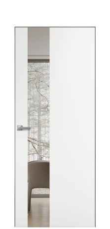 Дверь межкомнатная Vetro 14 Цвет Белый Покрытие Эмаль  Наличник Скрытый короб хром Цена 56000