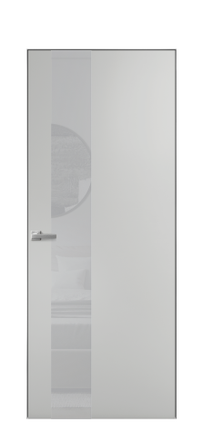 Дверь межкомнатная Vetro 14 Цвет Телегрей Покрытие Эмаль  Наличник Скрытый короб хром Цена 62560