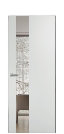 Дверь межкомнатная Vetro 14 Цвет Облачный Покрытие Эмаль  Наличник Скрытый короб хром Цена 61810