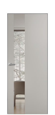 Дверь межкомнатная Vetro 14 Цвет Серый Шелк Покрытие Эмаль  Наличник Скрытый короб хром Цена 61810