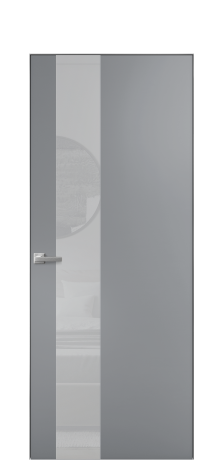 Дверь межкомнатная Vetro 14 Цвет Гриджио Покрытие Эмаль  Наличник Скрытый короб хром Цена 62560