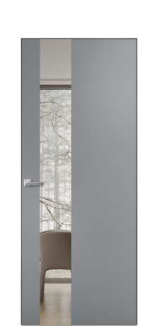 Дверь межкомнатная Vetro 14 Цвет Гриджио Покрытие Эмаль  Наличник Скрытый короб хром Цена 61810