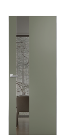 Дверь межкомнатная Vetro 14 Цвет Зеленый Покрытие Эмаль  Наличник Скрытый короб хром Цена 62310