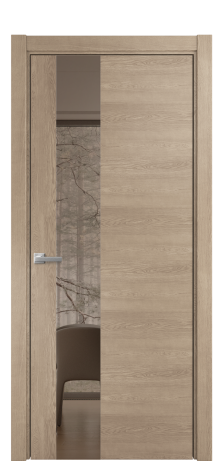 Дверь межкомнатная Vetro 14 Цвет Дуб Песочный Покрытие Шпон натуральный  Наличник L 75 Цена 51650