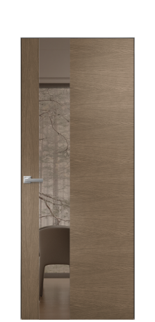 Дверь межкомнатная Vetro 14 Цвет Дуб Мускат Покрытие Шпон натуральный  Наличник Скрытый короб хром Цена 66610