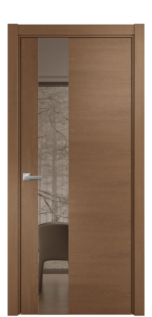 Дверь межкомнатная Vetro 14 Цвет Дуб Темный Покрытие Шпон натуральный  Наличник L 75 Цена 51650