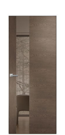 Дверь межкомнатная Vetro 14 Цвет Дуб Марракеш Покрытие Шпон натуральный  Наличник Скрытый короб хром Цена 66610