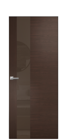 Дверь межкомнатная Vetro 14 Цвет Каштановый Орех Покрытие Шпон натуральный  Наличник Скрытый короб хром Цена 68460