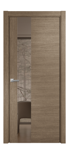 Дверь межкомнатная Vetro 14 Цвет Дуб Кофе Покрытие Шпон масло  Наличник L 75 Цена 53575