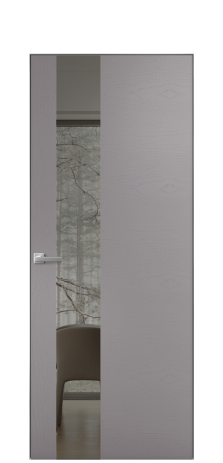 Дверь межкомнатная Vetro 14 Цвет Ясень Ирис Покрытие Шпон крашеный  Наличник Скрытый короб хром Цена 64760