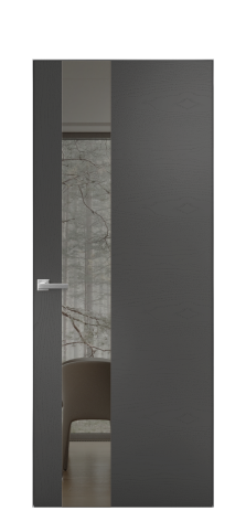 Дверь межкомнатная Vetro 14 Цвет Ясень Антрацит Покрытие Шпон крашеный  Наличник Скрытый короб хром Цена 64760