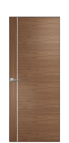 Дверь межкомнатная Vetro 17 Цвет Американский Орех Покрытие Шпон натуральный  Наличник Скрытый короб хром Цена 68460