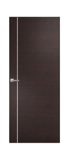 Дверь межкомнатная Vetro 17 Цвет Мореный Дуб Покрытие Шпон натуральный  Наличник Скрытый короб хром Цена 66110