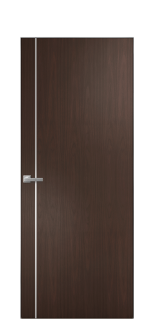 Дверь межкомнатная Slot 10-011 Цвет Каштановый Орех Покрытие Шпон натуральный  Наличник Скрытый короб хром Цена 62860